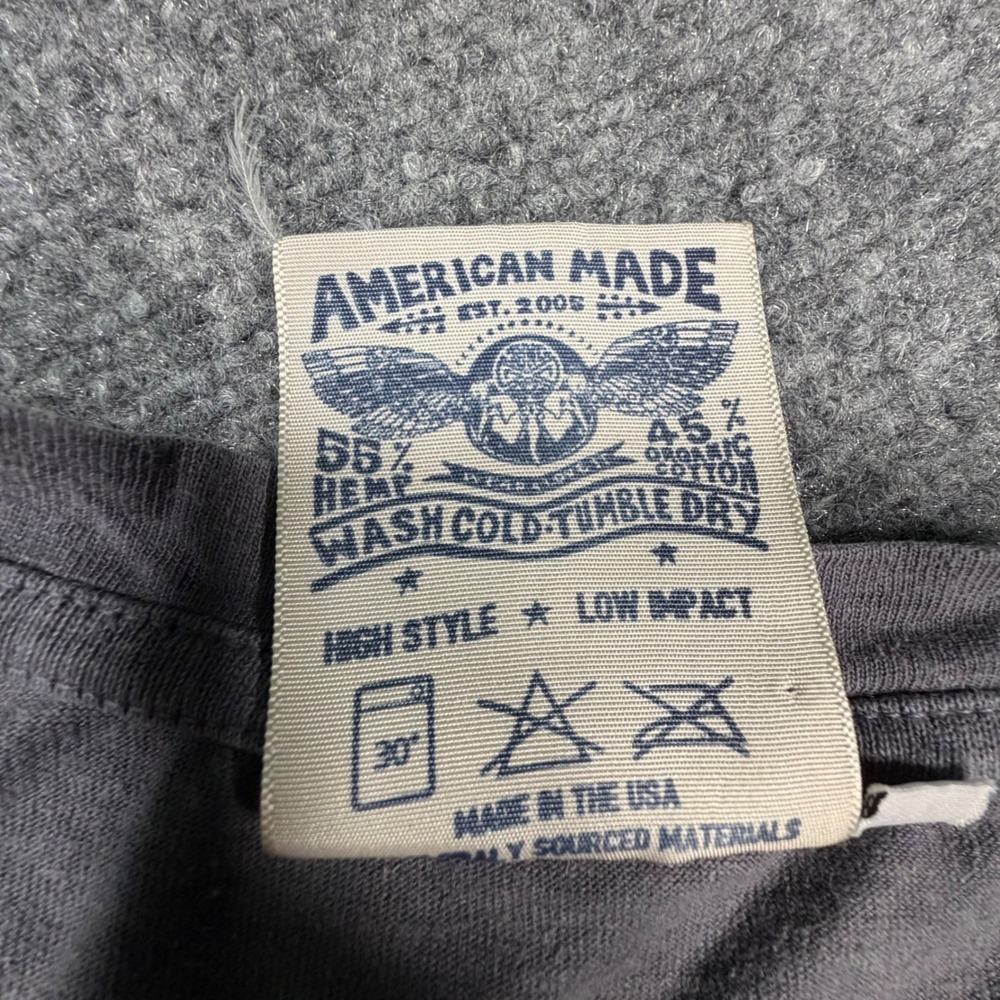 Jungmaven Ace Hotel Hemp Organic Cotton Graphic Tee Gray Mens Large USA Made 741 - Picture 5 of 6